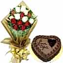 Best Valentine’s Day Gift in Bangladesh-Heart Cake & Flowers