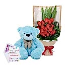 Dhaka Gift Shop - Flowers with Bear for Every Occasion