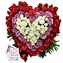 Send Flowers to Bangladesh - Heart Shape Roses