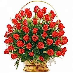 Send Basket of 50 Red Roses to Dhaka in Bangladesh