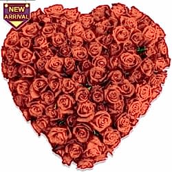 Send 100 Red Roses Heart to Dhaka in Bangladesh