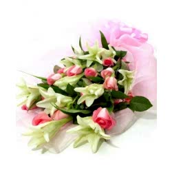 Send 11 Red roses, 9 White lilies & Green to Dhaka in Bangladesh