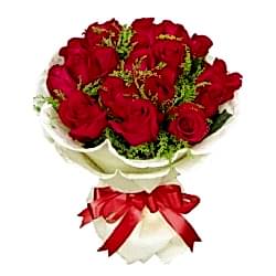 Send 24 Red Roses with Solidago Canadensis to Dhaka in Bangladesh