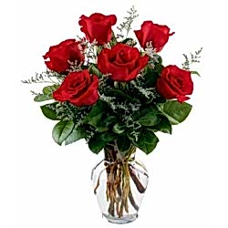 Send 6 Extra Large Roses in Vase to Dhaka in Bangladesh