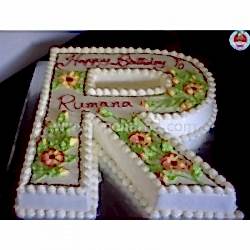 Send 5.5 pounds Alphabet R Shaped Vanilla Cake by Yummy Yummy to Dhaka in Bangladesh