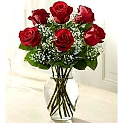 Send 6 Red Roses in FREE vase to Dhaka in Bangladesh