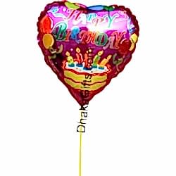 Send 1 piece heart shape mylar Birthday balloon with the text of Happy Birthday to Dhaka in Bangladesh