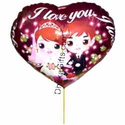Send 1 piece heart shape mylar love balloon to Dhaka in Bangladesh