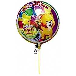 Send 1 piece round shape mylar Birthday balloon to Dhaka in Bangladesh