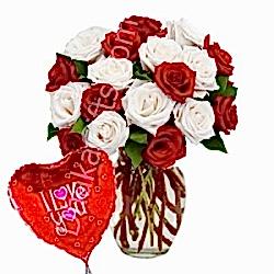 Send 12 Multi Color Rose & Balloon to Dhaka in Bangladesh