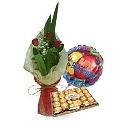 Send to Red Roses Bouquet with Ferrero Rocher Chocolate to Dhaka