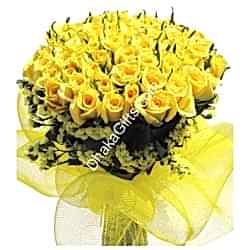 Send 36 Yellow Roses in Bouquet to Dhaka