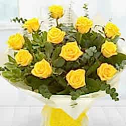 Send 12 Yellow Roses in Bouquet Dhaka