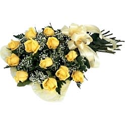 Send 12 Yellow Roses in Bouquet to Dhaka