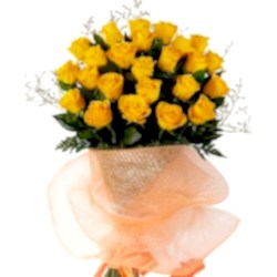 Send 24 Yellow Roses in Bouquet to Dhaka