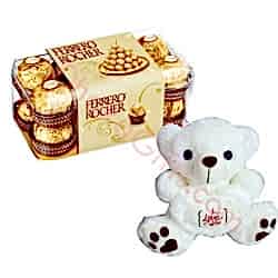 Small teddy bear With Ferrero Rocher Chocolate
