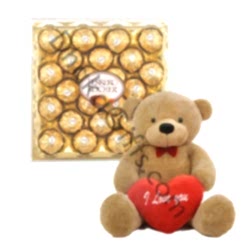 ferrero rocher chocolate with teddy bear to dhaka
