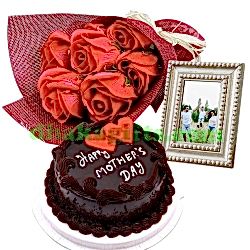 send imported red roses,cake with photo frame to dhaka