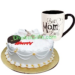 send mr.baker's vanilla cake with decorated mug to dhaka
