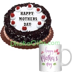 send decorated mug with black forest cake to dhaka