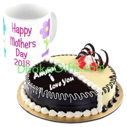 mothers day mug with chocolate and vanilla mix cake dhaka