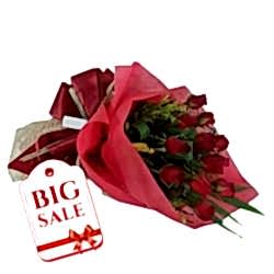 Send 12 Red Roses Bouquet to Bangladesh