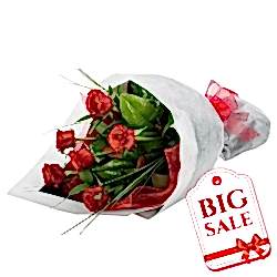 Send 6 Red Roses in Beautiful Bouquet to Bangladesh
