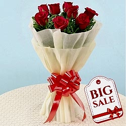 Send 8 Red Roses in Bouquet to Bangladesh