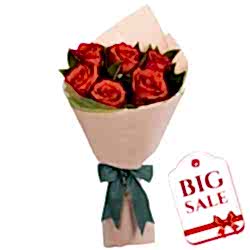 Send 6 Pcs. Red Rose Bouquet to Bangladesh