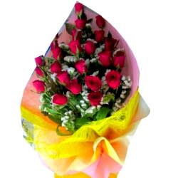 24 Red Rose Bouquet with Greenery