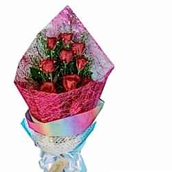 Send 12 Red Roses Bouquet with Greenery to Dhaka in Bangladesh