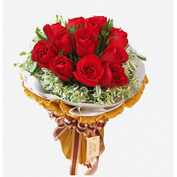 Send 12 Red Roses in a Beautiful Bouquet to Dhaka in Bangladesh