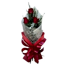 Send 3 Red Roses in Bouquet to Dhaka in Bangladesh