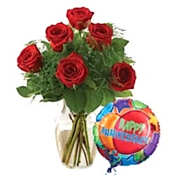 Send Premium Half Dozen Red Roses Anniversary to Dhaka in Bangladesh