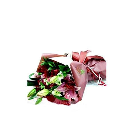 Send 2 long Pink lilies with 11 Red Roses to Dhaka in Bangladesh