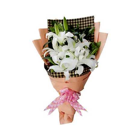 Send 6 White Perfume lilies to Dhaka in Bangladesh