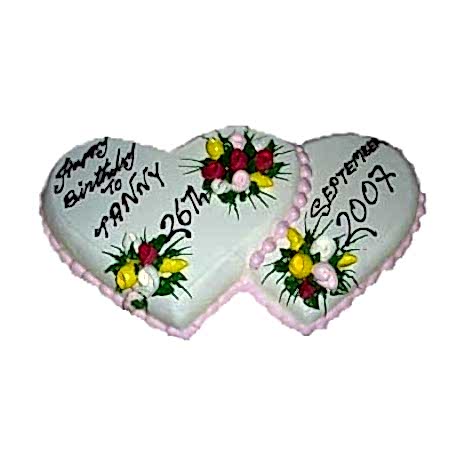 Send 6.6 Pounds Vanilla Double Heart Shape Cake by Swiss Cake to Dhaka in Bangladesh