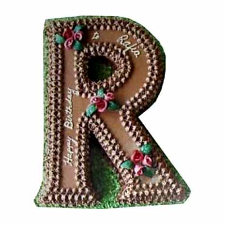 Send R Letter Shape Chocolate Cake by Swiss Cake to Dhaka in Bangladesh