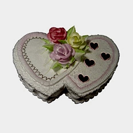 Send 8.8 Pounds Vanilla Double Heart Shape Cake by Yummy Yummy to Dhaka in Bangladesh