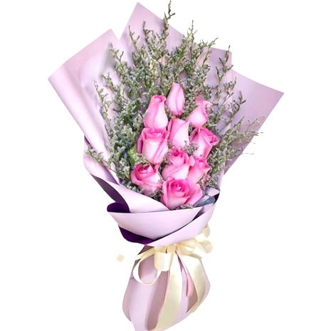 12 Red Rose Bouquet with Greenery