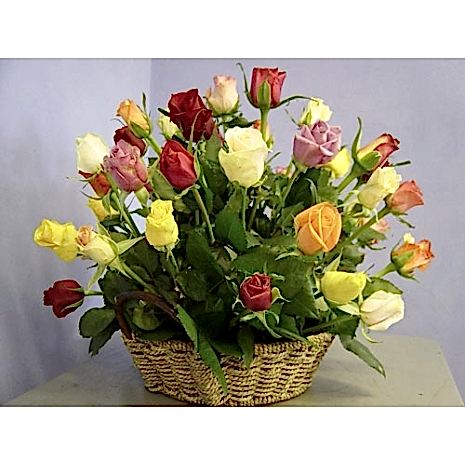 Send Basket of 15 Mix Roses to Dhaka in Bangladesh