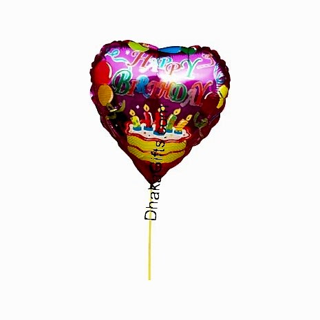Send 1 piece heart shape mylar Birthday balloon with the text of Happy Birthday to Dhaka in Bangladesh