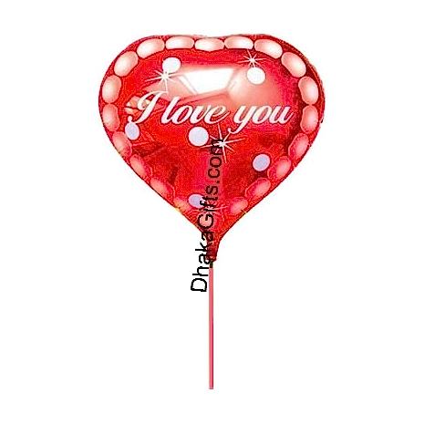 Send 1 piece heart shape mylar love balloon to Dhaka in Bangladesh
