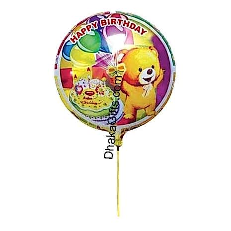 Send 1 piece round shape mylar Birthday balloon to Dhaka in Bangladesh