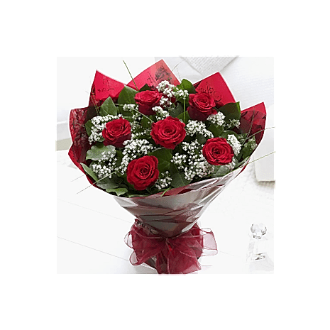 Send 6 Red Roses in Bouquet to Dhaka