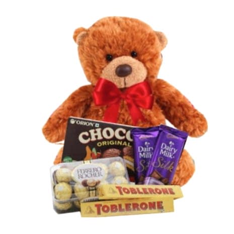 Send to Bear W/ Chocolates Bucket to Dhaka
