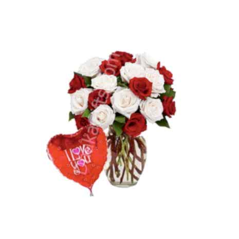 Send 12 Multi Color Rose & Balloon to Dhaka in Bangladesh