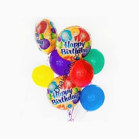 Send 2pcs mylar and 6 pcs latex balloons to Dhaka in Bangladesh
