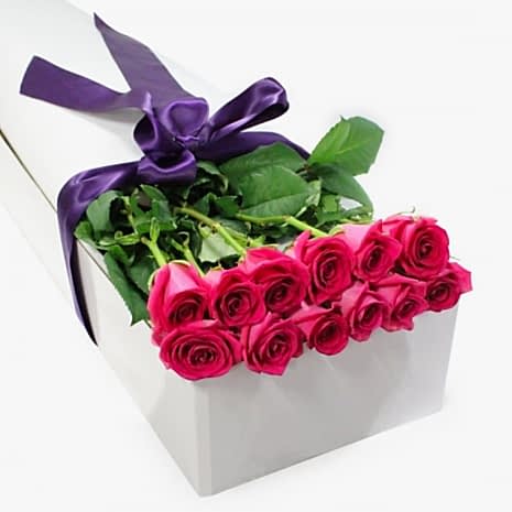12 Pink Roses in Box to Dhaka