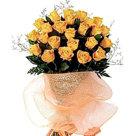 Send 24 Yellow Roses in Bouquet to Dhaka